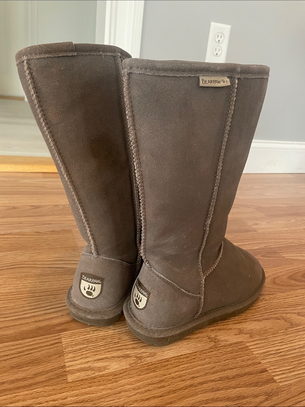 BearPaw Tall Suede Boots in Brown